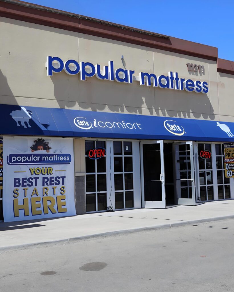 Popular Mattress store at 12211 Montwood Drive in El Paso